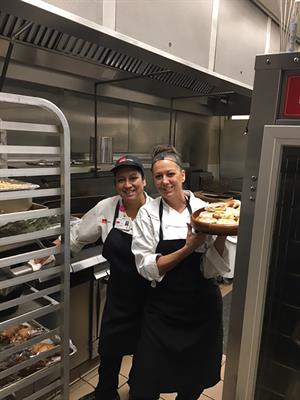 Angleton Danbury Food Services Manager Pam Buttaccio (with tray). Angleton Danbury Food Services Manager Pam Buttaccio (with tray).