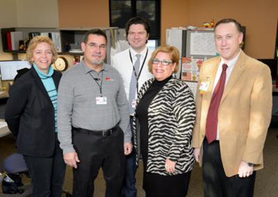 Wolf and his talented team in Design and Construction (from left): Christy Hermes, Sr. Project Manager; Paul Graham, Sr. Construction Manager; Bryce Burkett, Construction Manager; Carol Luck, Project Team Coordinator; and Jake Wolf. JakeWolf3