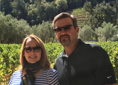 Vivian Kardow and her husband, Jack, enjoying vacation in Napa Valley, California.