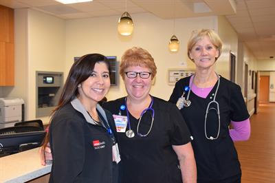(L-R) LDRP nurse manager Tandra Medellin with nurses Sandra Tadlock and Jean Race.