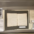 Photograph of Edith Bonnet, her diary, and letter of rejection for a medical internship