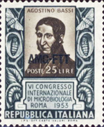 Foundation of Bacteriology Stamp - Agostino Bassi