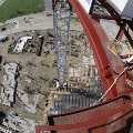 View of construction from top of crane