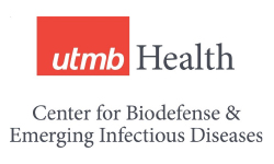 UTMB Health logo with the text “Center for Biodefense & Emerging Infectious Diseases.”