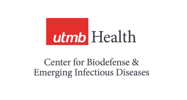 UTMB Health logo with the text “Center for Biodefense & Emerging Infectious Diseases.”