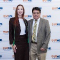 Alpha Omega Alpha Faculty Councilor, Bernard M. Karnath, MD, posing with newly inducted member