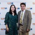 Alpha Omega Alpha Faculty Councilor, Bernard M. Karnath, MD, posing with newly inducted member