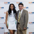 Alpha Omega Alpha Faculty Councilor, Bernard M. Karnath, MD, posing with newly inducted member