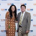 Alpha Omega Alpha Faculty Councilor, Bernard M. Karnath, MD, posing with newly inducted member