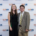 Alpha Omega Alpha Faculty Councilor, Bernard M. Karnath, MD, posing with newly inducted member