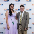 Alpha Omega Alpha Faculty Councilor, Bernard M. Karnath, MD, posing with newly inducted member