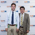 Alpha Omega Alpha Faculty Councilor, Bernard M. Karnath, MD, posing with newly inducted member