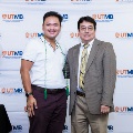 Alpha Omega Alpha Faculty Councilor, Bernard M. Karnath, MD, posing with newly inducted member
