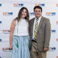 Alpha Omega Alpha Faculty Councilor, Bernard M. Karnath, MD, posing with newly inducted member