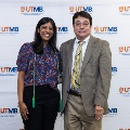 Alpha Omega Alpha Faculty Councilor, Bernard M. Karnath, MD, posing with newly inducted member