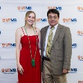 Alpha Omega Alpha Faculty Councilor, Bernard M. Karnath, MD, posing with newly inducted member