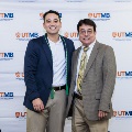 Alpha Omega Alpha Faculty Councilor, Bernard M. Karnath, MD, posing with newly inducted member