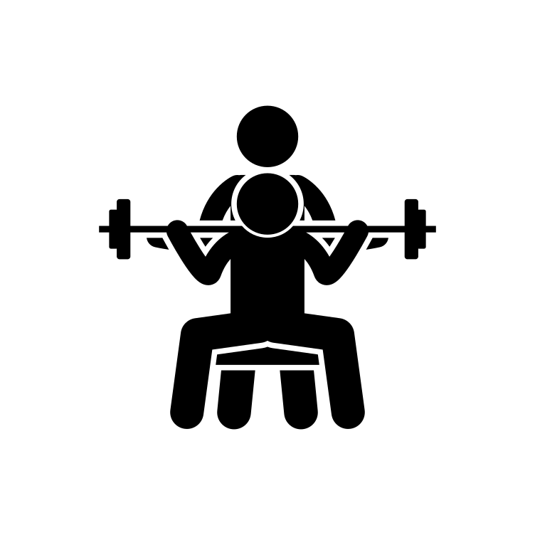 icon displaying two people working out with weights
