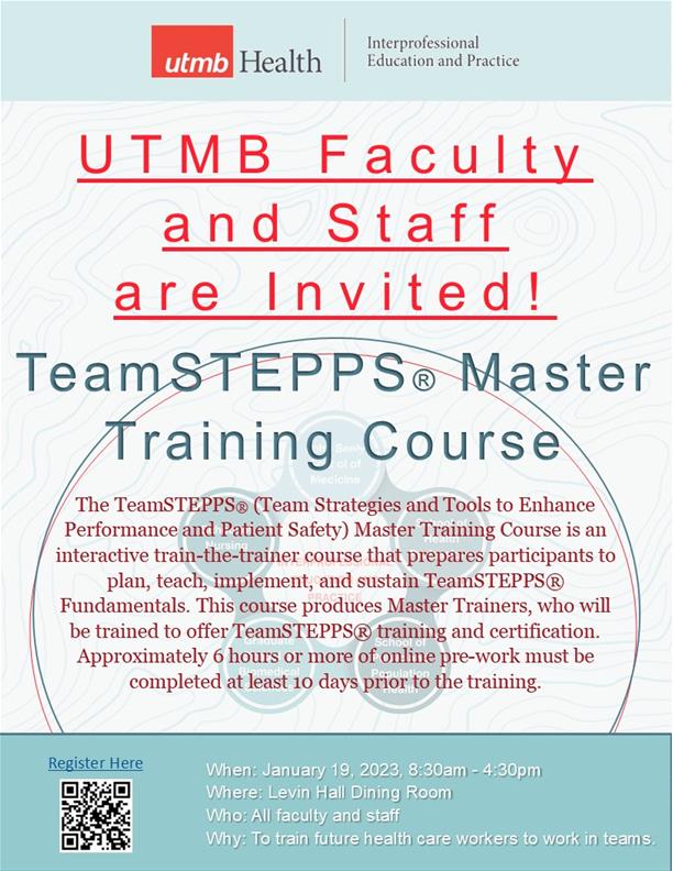 TeamSTEPPS Master Training flyer