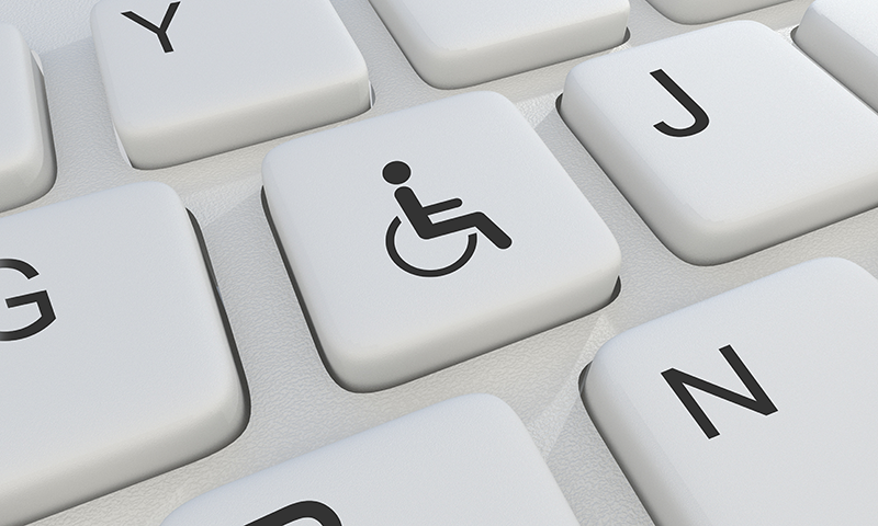 Image of an accessibility icon on keyboard