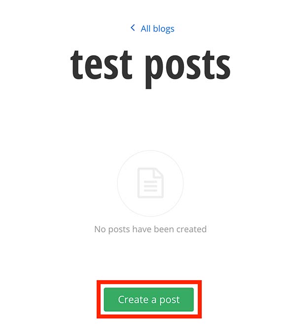 screenshot of create a post button
