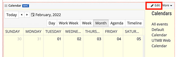 screenshot of edit button on calendar widget