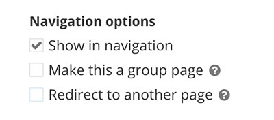 screenshot showing page navigation options