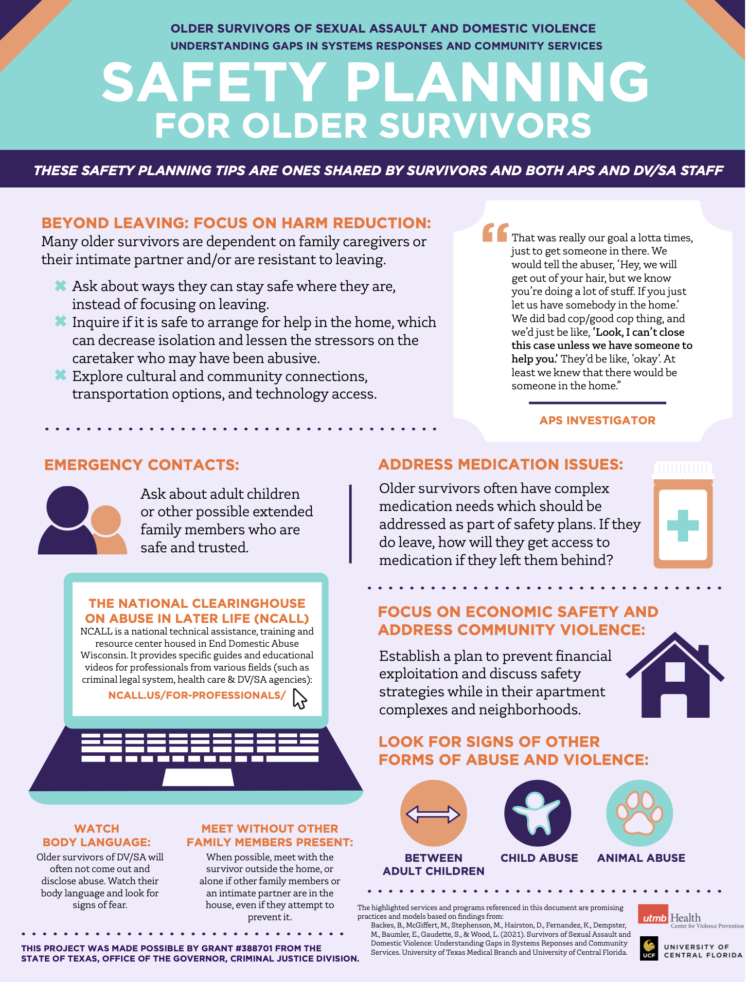 Safety Planning For Older Survivors