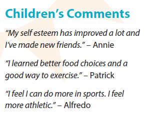 Comments from children for Bright Bodies Program