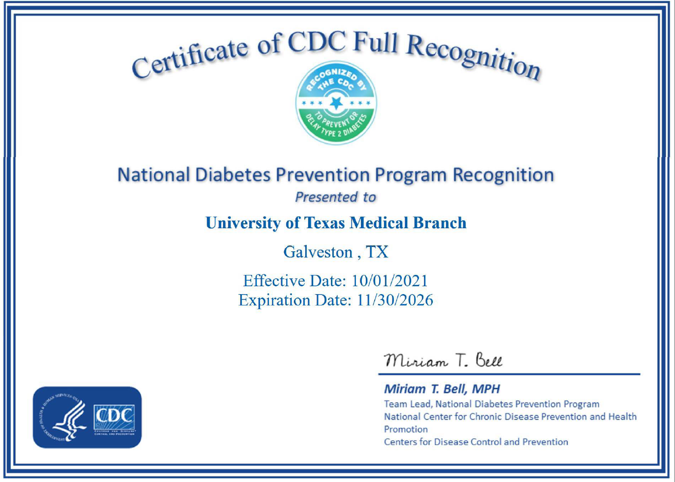 CDC Certificate 2026