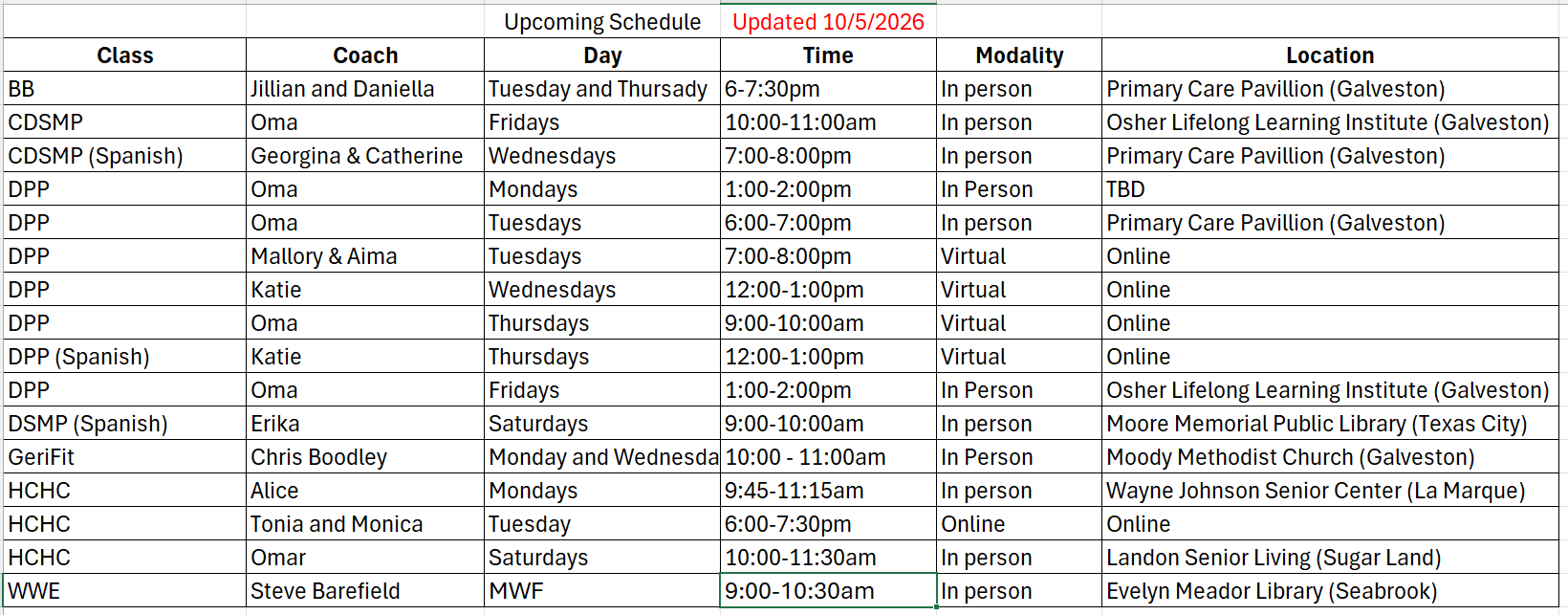 Schedule 10052026