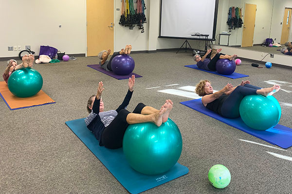 group with excersise ball