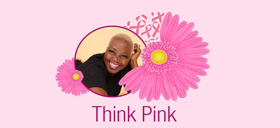 image of Breast Cancer Survivor Tina Herring that links to the feature on her in the Daily News Think Pink Special Section that's sponsored by UTMB Health