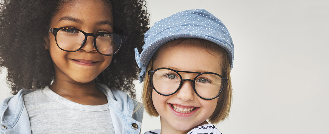 two children with eye glasses