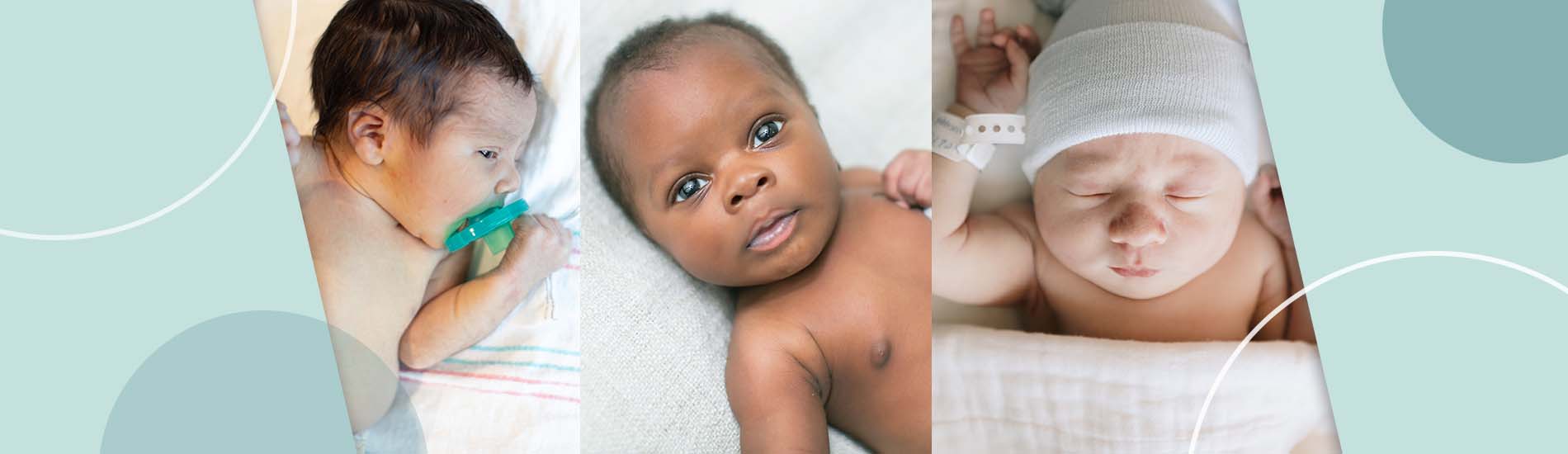 collage of three newborn babies