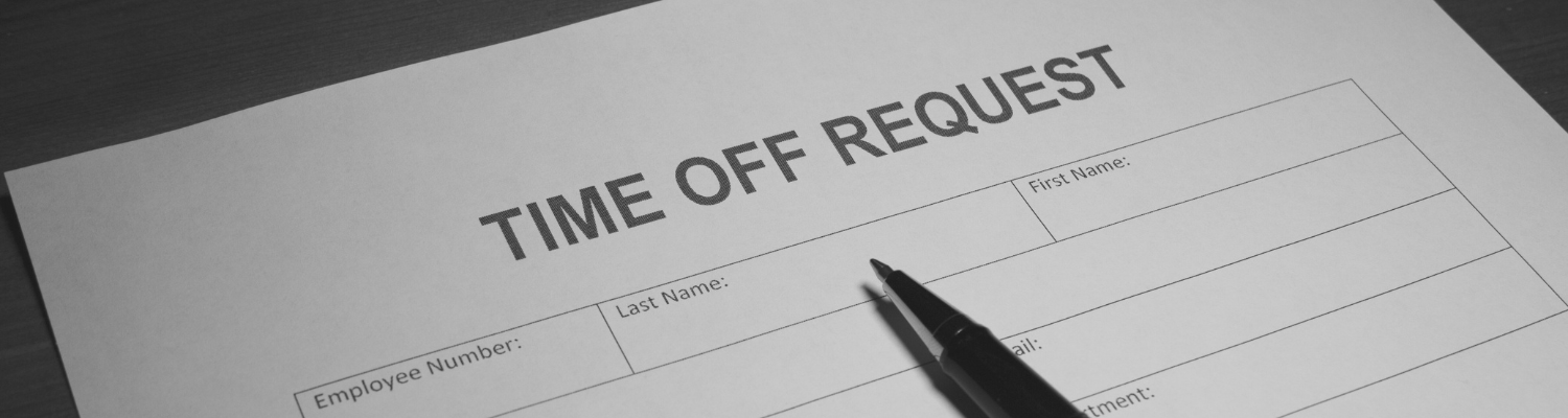 Paper that says Time Off Request