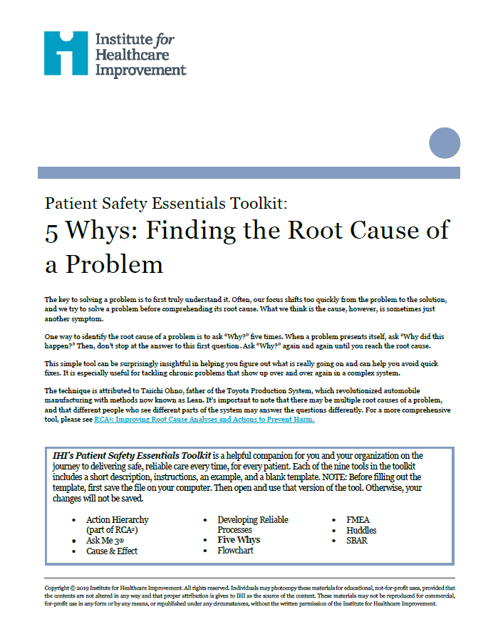 Thumbnail Image for Patient Safety Essentials Toolkit