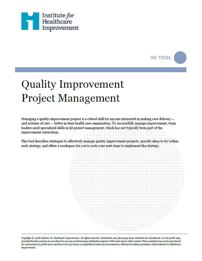 Thumbnail image for QI Project Management
