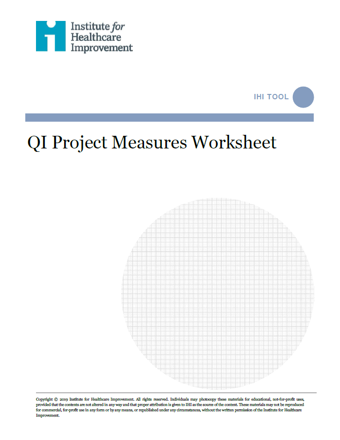 Thumbnail image for QI Project Measures Worksheet