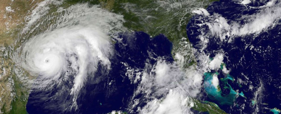 Satellite image of Hurricane Harvey from NOAA