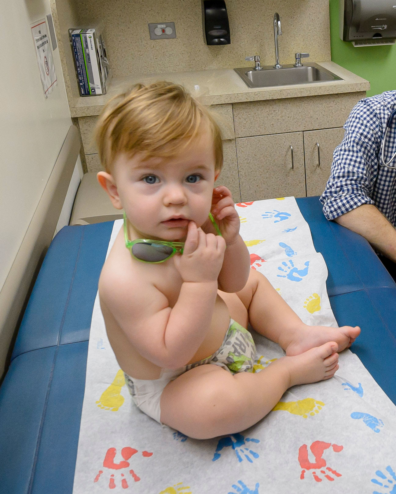 cute baby on table