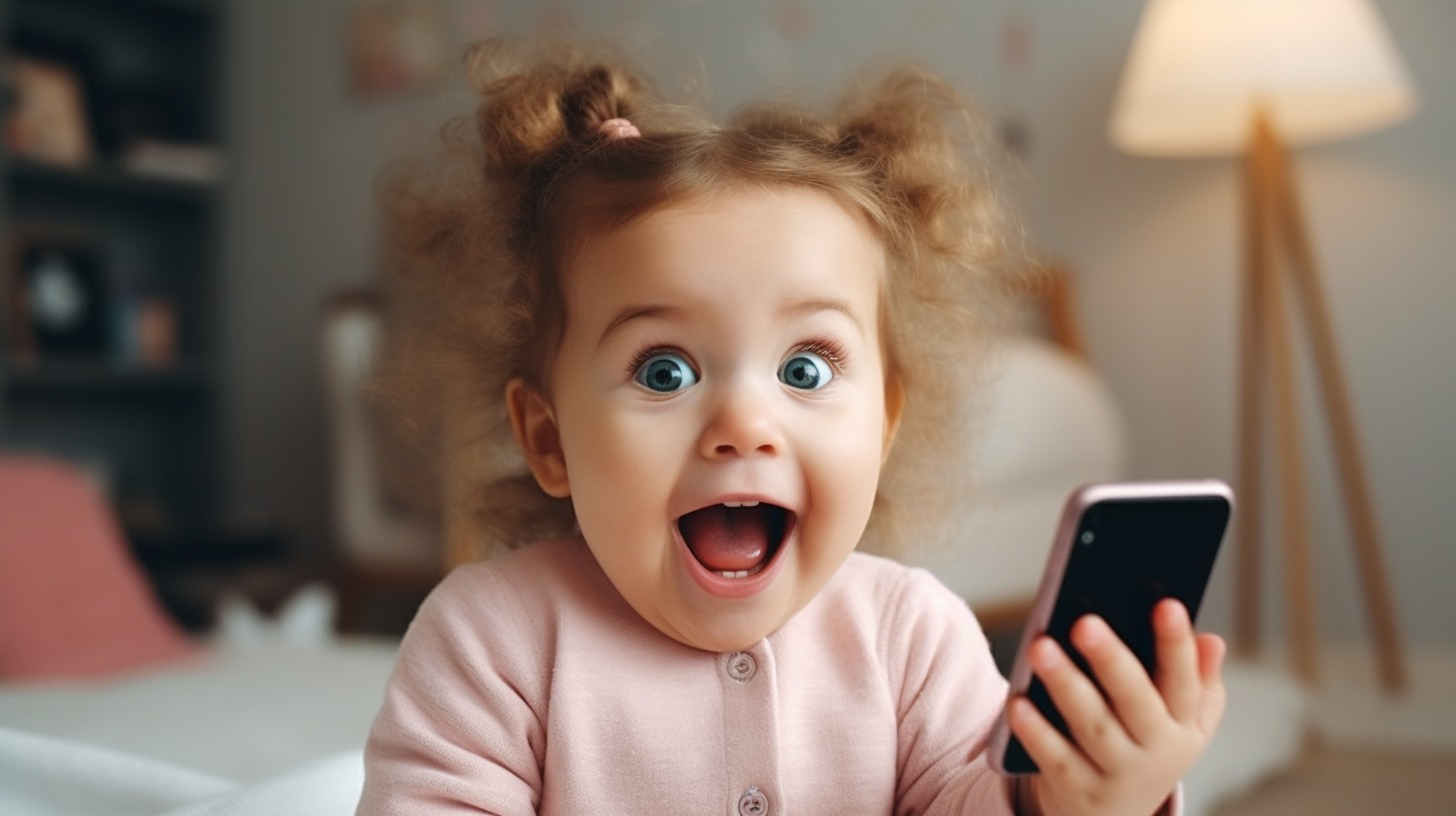 Baby with iPhone Designed by Freepik