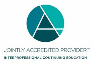 Circular teal logo with a stylized letter “A” above the text “Jointly Accredited Provider” and “Interprofessional Continuing Education.”