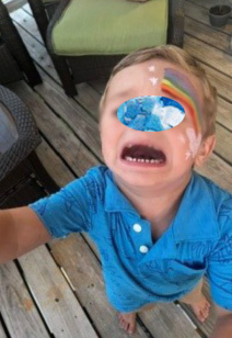 young boy crying
