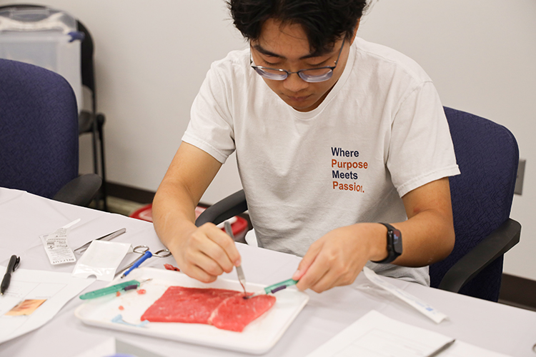 Photo of UTMB Health Medical Student performing a dermatological procedure during the 2026 PCP@PCP