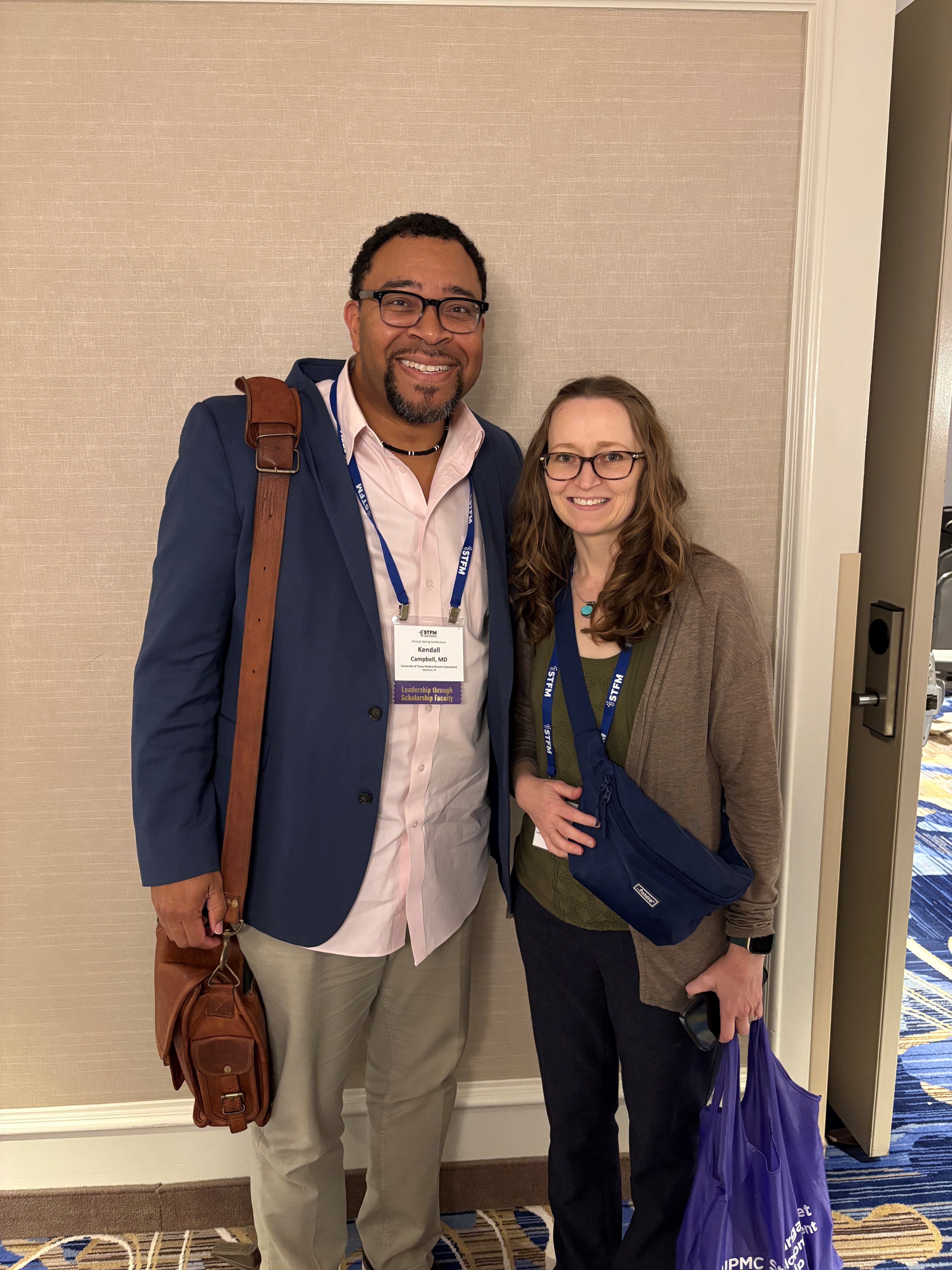 Photo of Dr. Kendall Campbell and Kaitlin Leckie at the STFM Annual Spring Conference