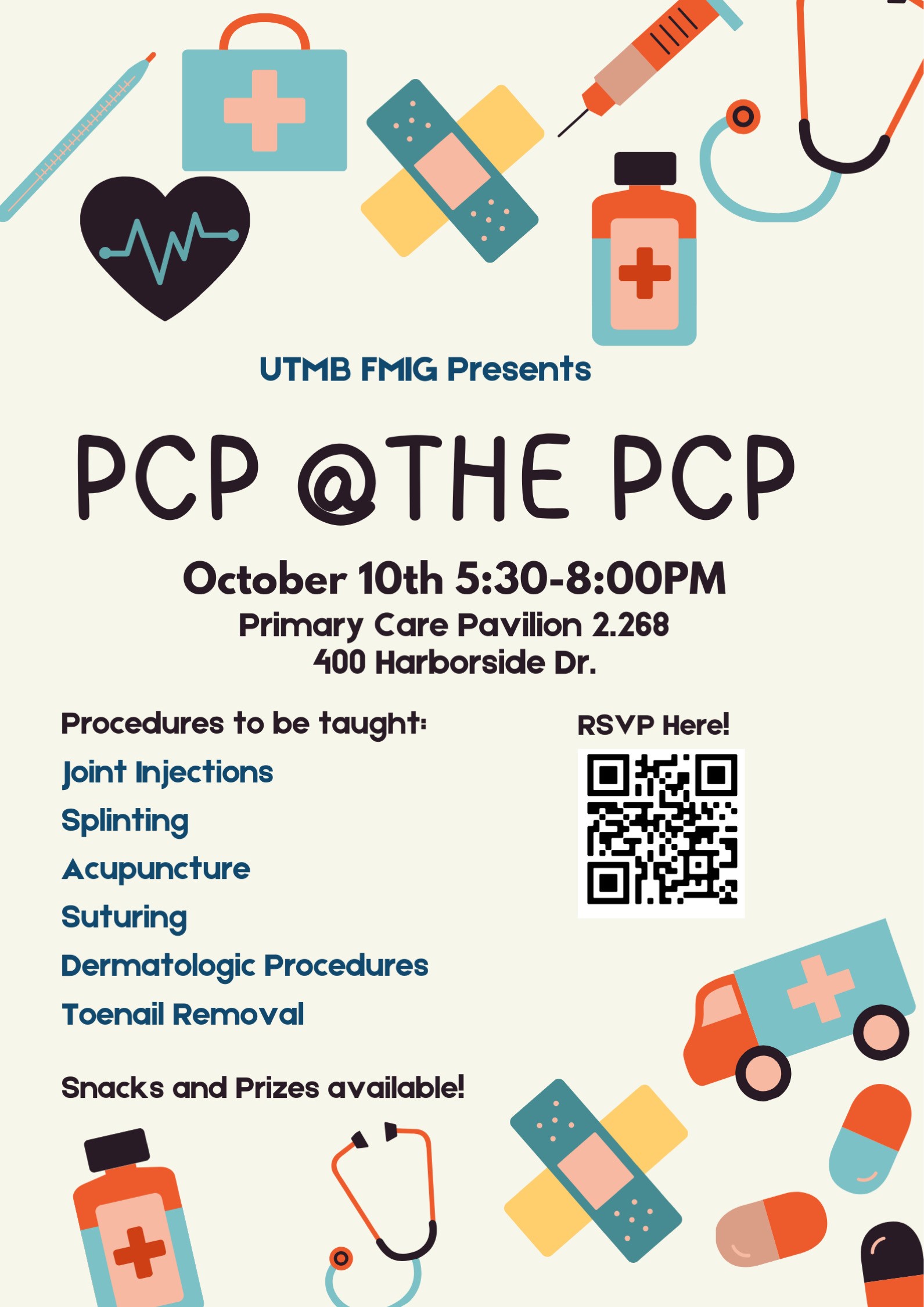 Image of the invitation to the Primary Care Procedures Workshop at the Primary Care Pavilion