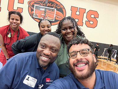Photos of our residents providing valuable healthcare to young athletes at the 2026 annual sports physicals
