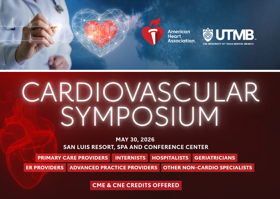 Flyer invitation to the second annual cardiovascular symposium at the San Luis Resort