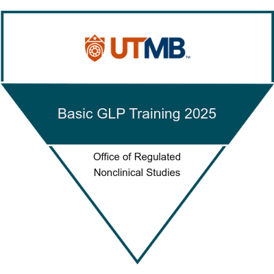 Badge with new UTMB logo and text for Basic GLP Training 2025 for ORNS
